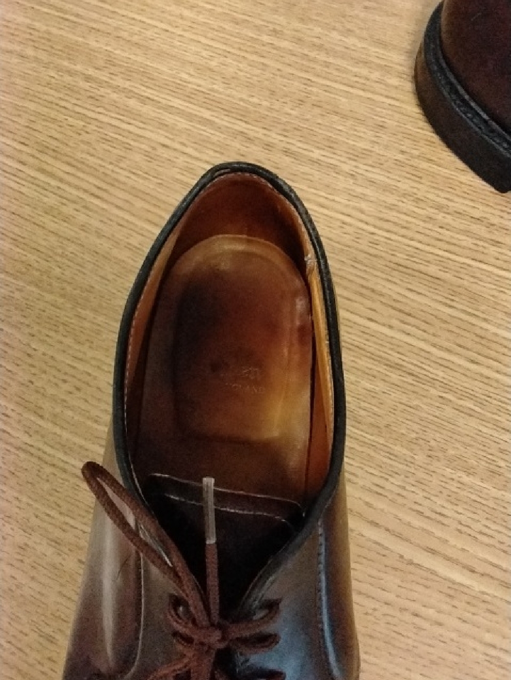 Alden Dark Brown Leather Derby Shoes Men's - Picture 3 of 8